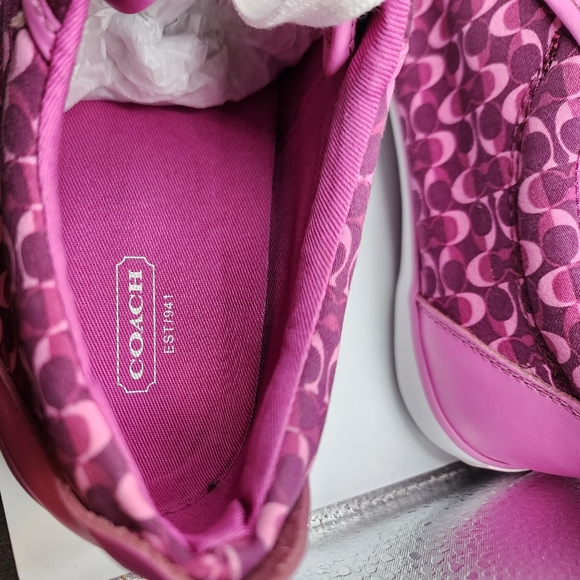 NWT Coach Monogram Barrett Signature C Sneakers A4508 Size 10 in Berry Multi - Picture 5 of 14